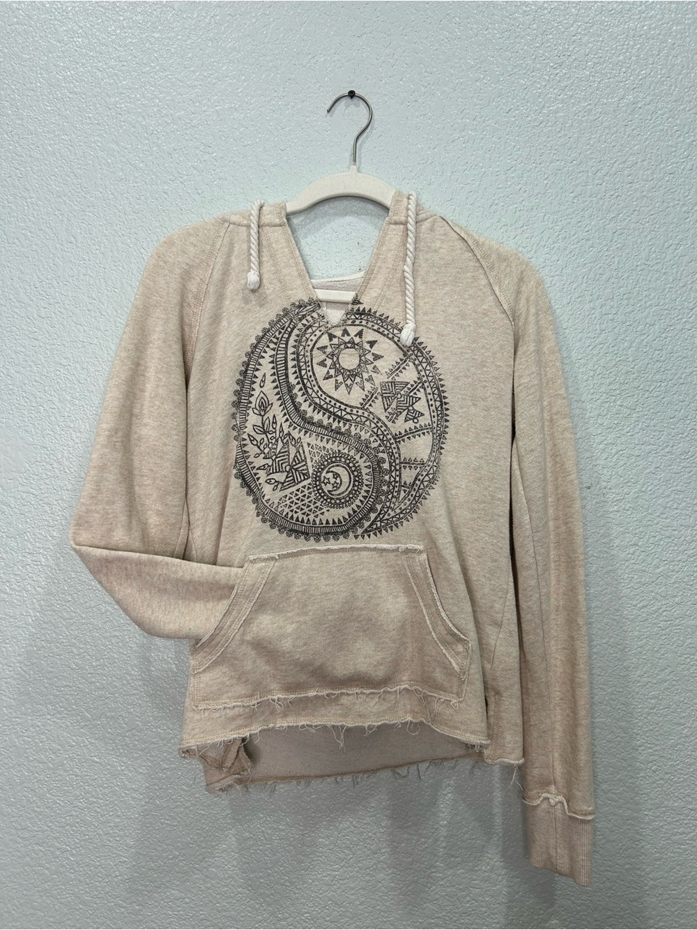 Billabong Beige Yin-Yang Graphic Hoodie